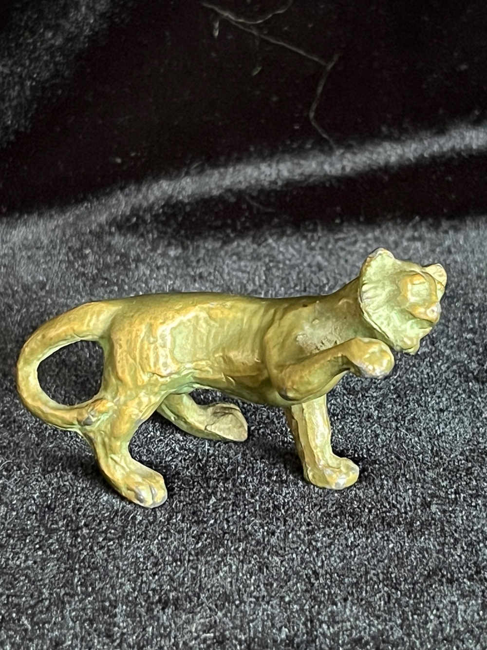 Vintage Bronze Lion Miniature Figurine